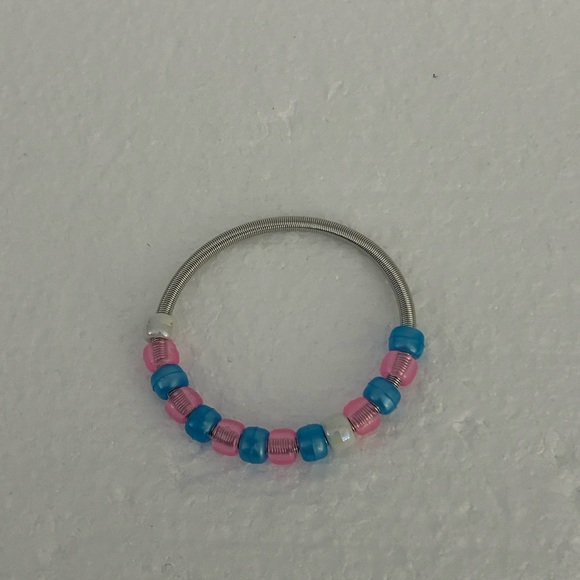 none Jewelry - Handmade Pink and Blue Beaded Bracelet